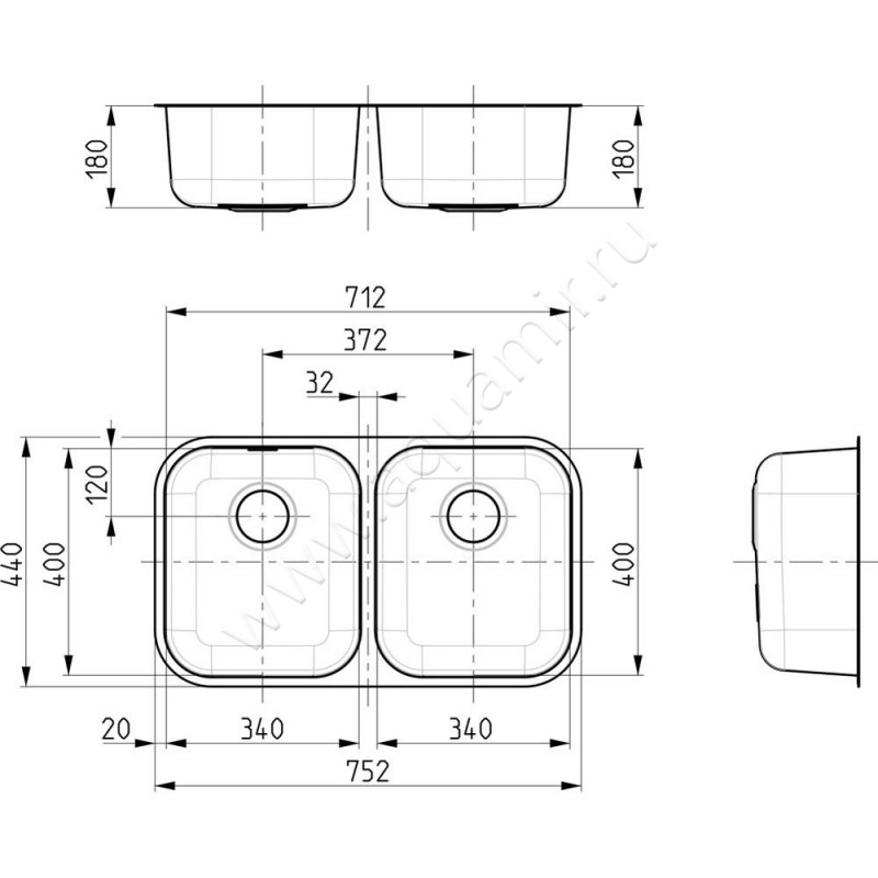 Кухонная мойка Alveus DUO 1036849 размеры