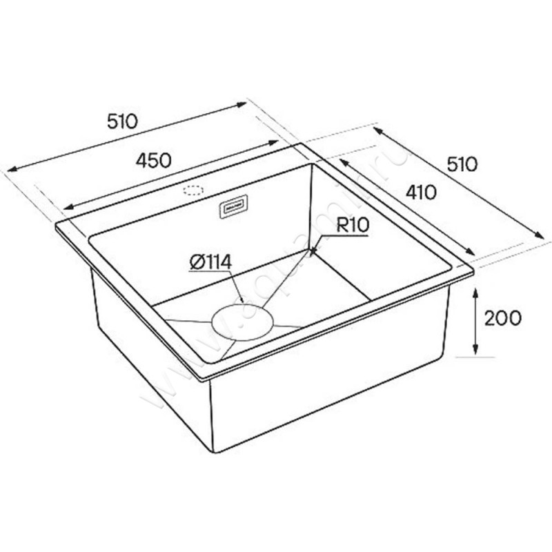 Кухонная мойка Paulmark Kroner PM215151-BS размеры