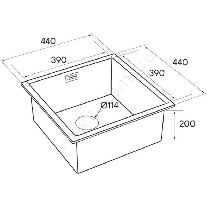Кухонная мойка Paulmark Gerberg PM214444-GM размеры