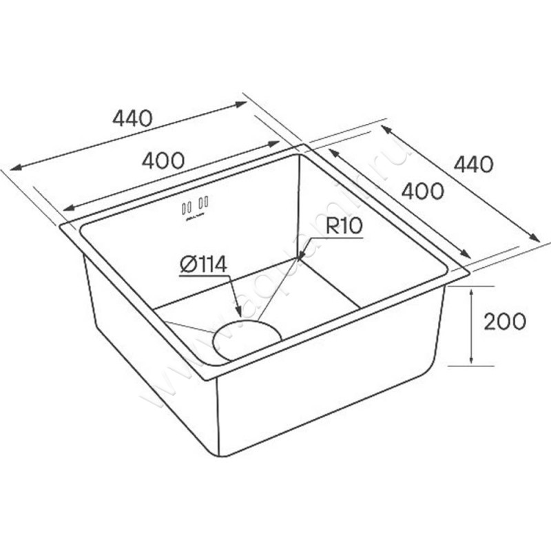 Кухонная мойка Paulmark Lassan PM304444-GM размеры