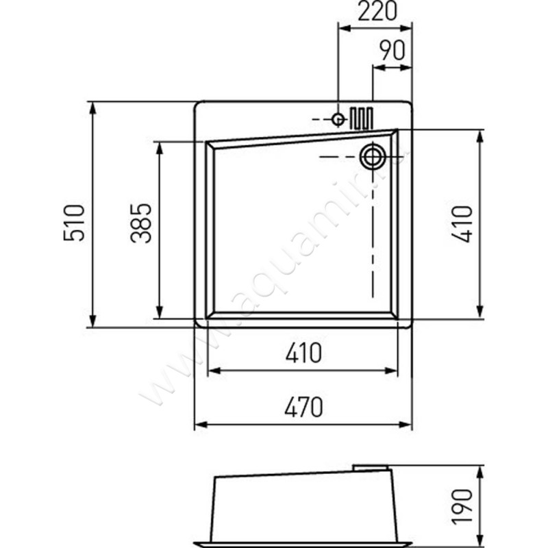 Кухонная мойка Aquaton Парма 1A713032PM240 размеры
