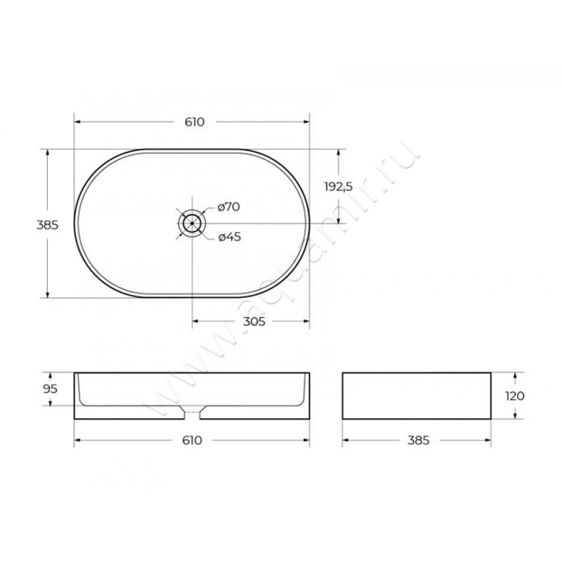 Раковина-чаша накладная BelBagno BB1479 размеры