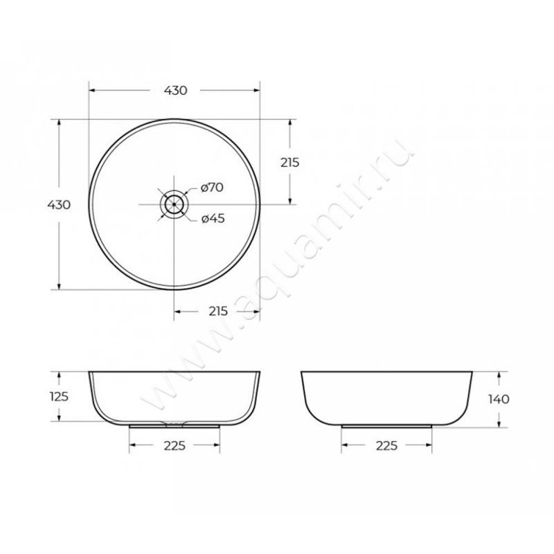 Раковина-чаша накладная BelBagno BB1077 размеры
