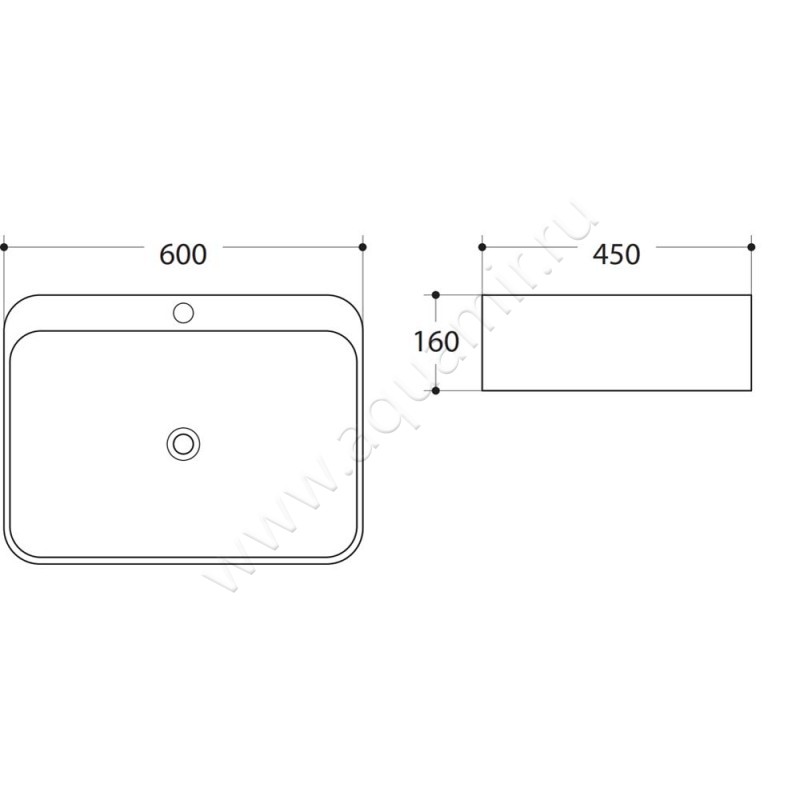 Раковина встраиваемая сверху на столешницу Art&Max AM-7976 размеры
