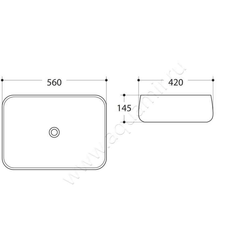 Раковина-чаша накладная Art&Max AM-78102 размеры