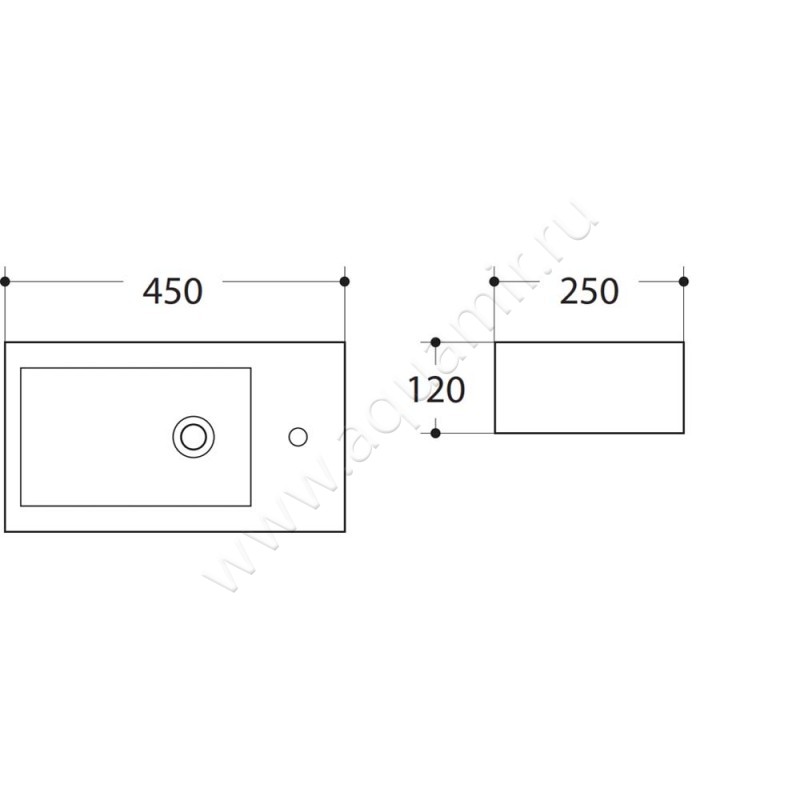 Раковина Art&Max AM-4849-L размеры