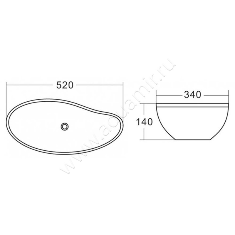 Раковина-чаша накладная BelBagno BB1362 размеры