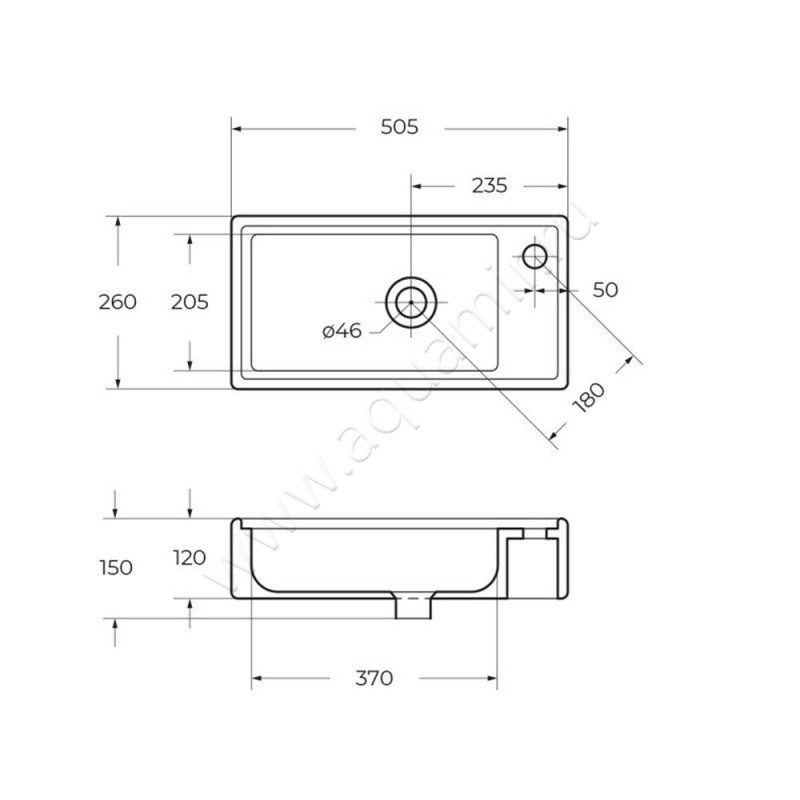 Раковина мебельная накладная BelBagno 7045-KL размеры