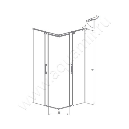 Душевая дверь для ответной части Radaway Espera KDD 380150-01R размеры
