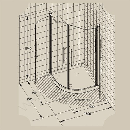 Душевой уголок Migliore Diadema ML.DDM-22.791.ST.CR размеры