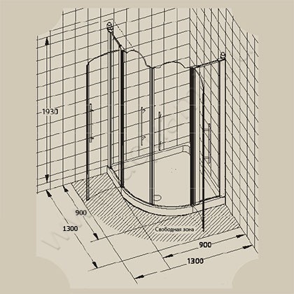 Душевой уголок Migliore Diadema ML.DDM-22.691.ST.CR размеры