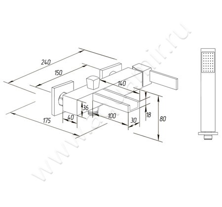 Смеситель для ванны Migliore Kvant 18767 размеры