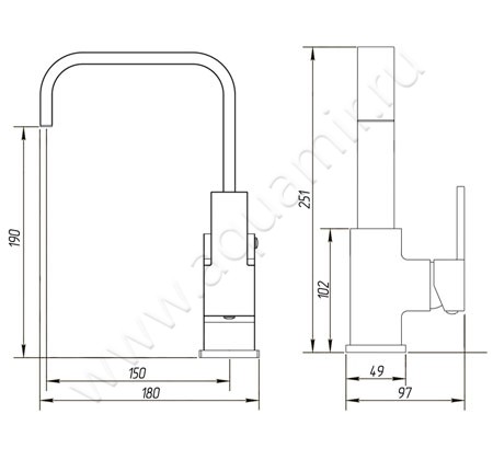 Смеситель для раковины Migliore Kvant 18780 размеры
