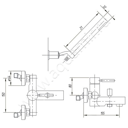 Смеситель для ванны Migliore Fortis 18647 размеры