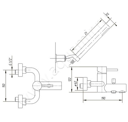 Смеситель для ванны Migliore Fortis 18648 размеры