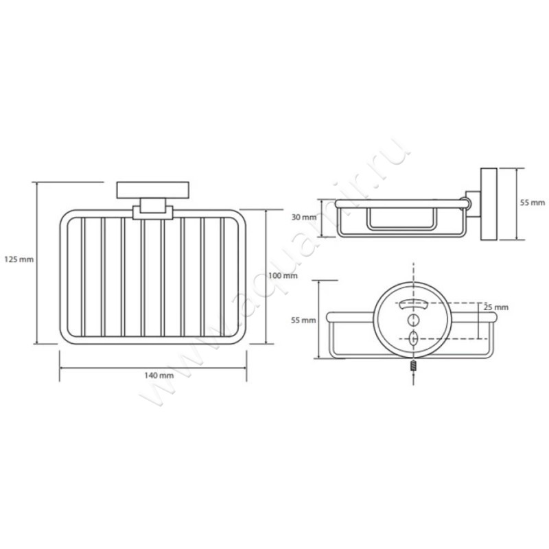 Мыльница подвесная Bemeta Dark 104108160 размеры