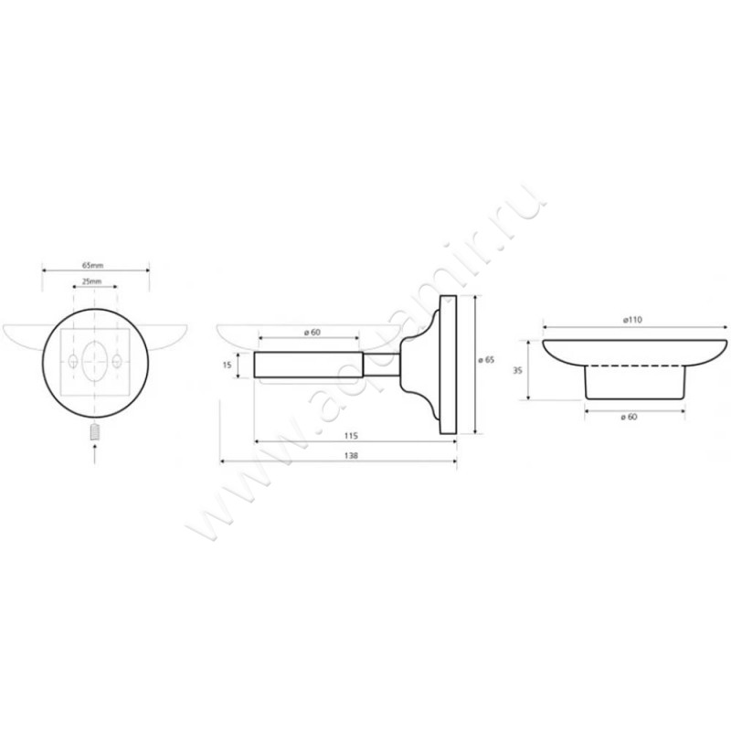 Мыльница подвесная Bemeta Retro 144308022 размеры