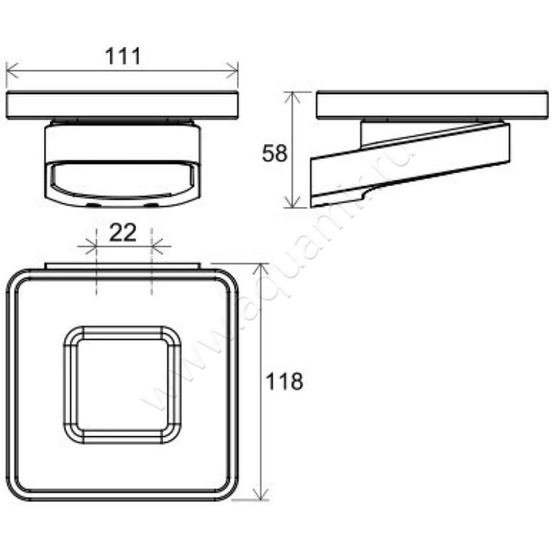 Мыльница подвесная Emco Liaison 183000101 размеры