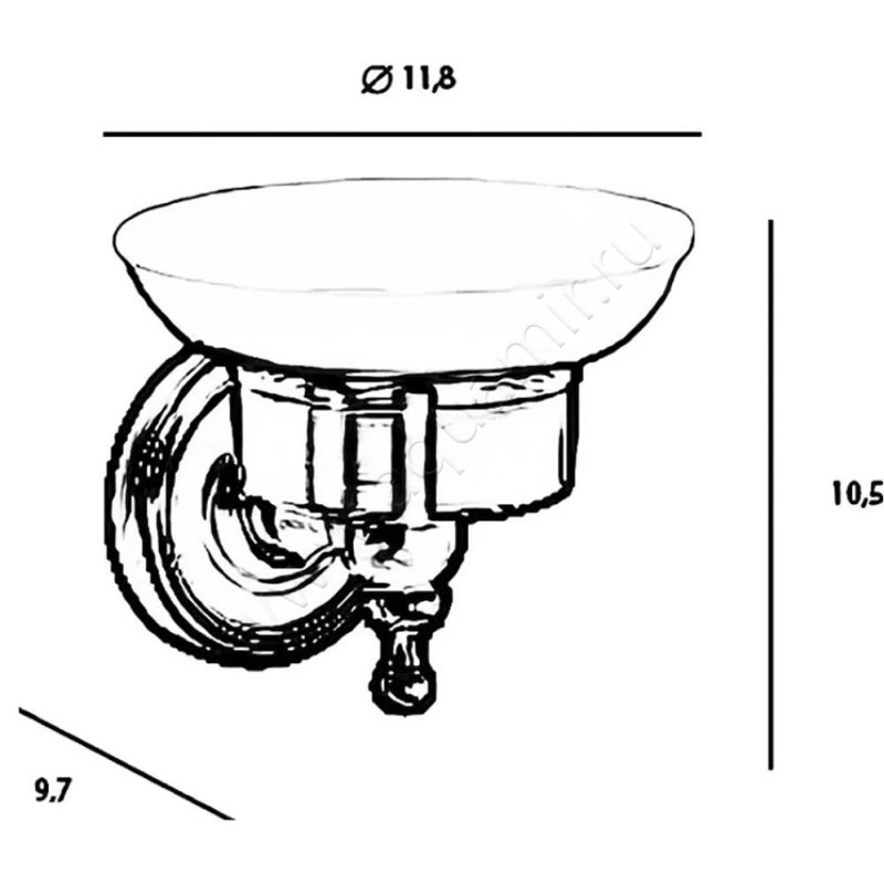 Мыльница подвесная Tiffany World Bristol TWBR106GOLD размеры