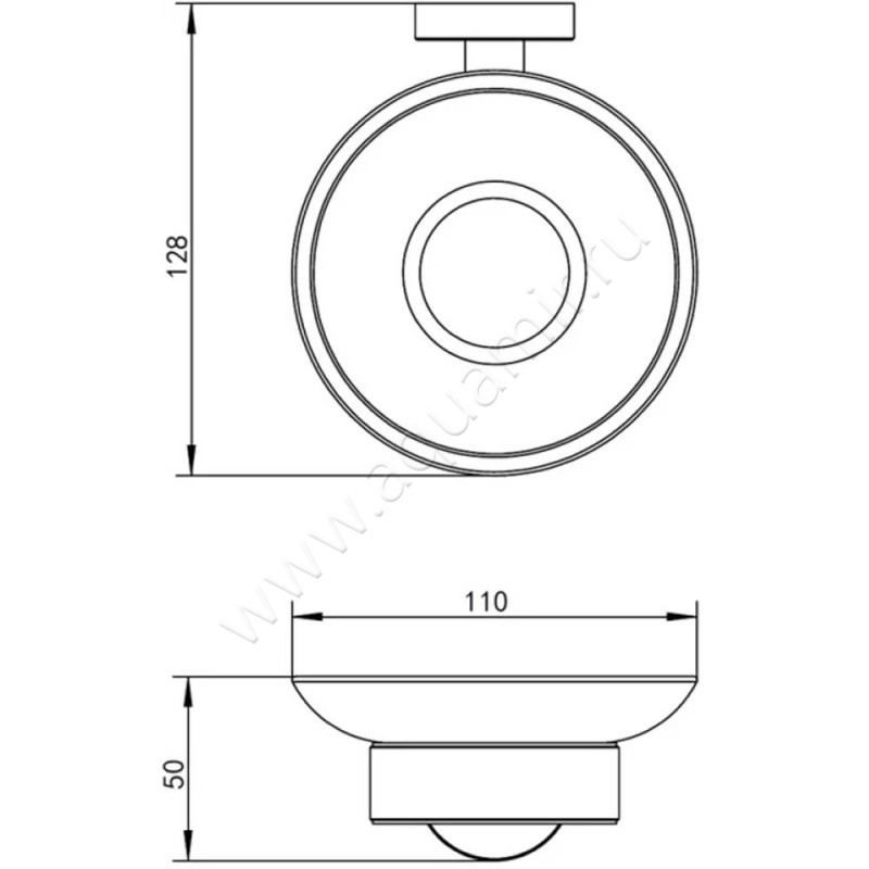 Мыльница подвесная Whitecross Ergo ER2220BL размеры