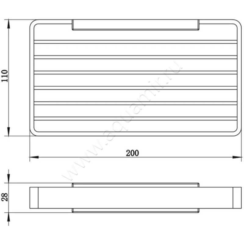 Мыльница подвесная Whitecross Cubo CU2424GLB размеры