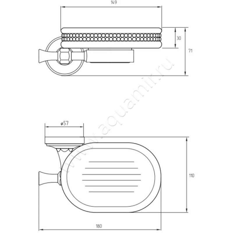 Мыльница подвесная Migliore Dubai 31240 размеры