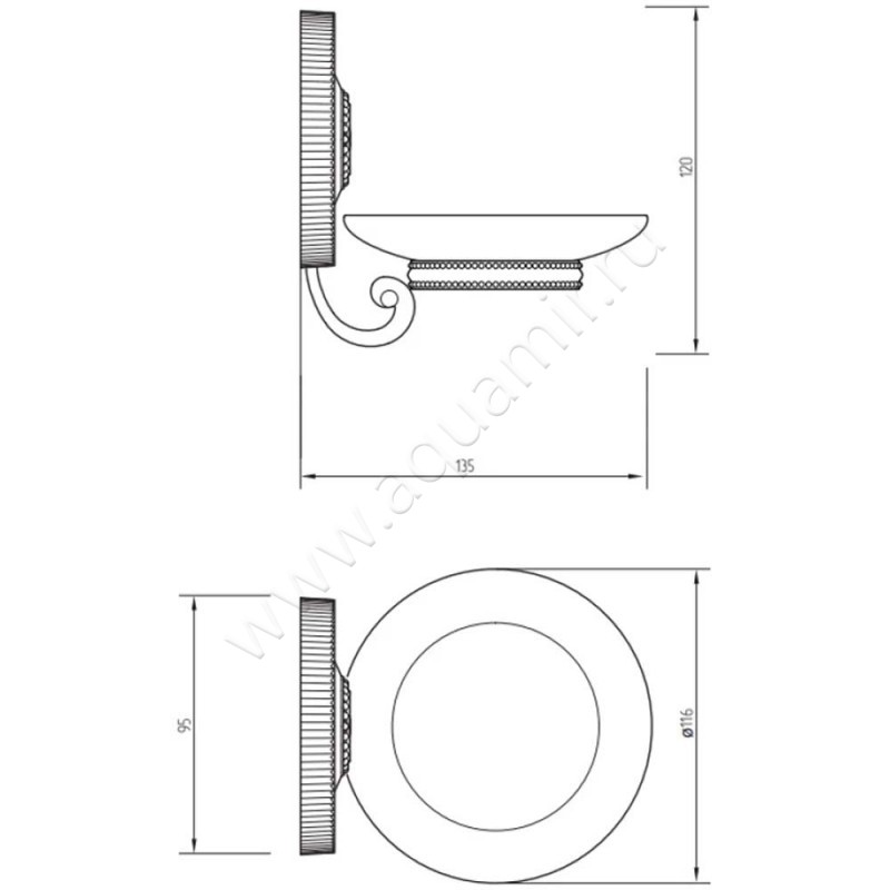 Мыльница подвесная Migliore Monte Carlo 31514 размеры