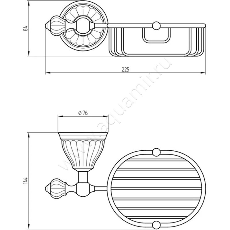 Мыльница подвесная Migliore Olivia 17533 размеры