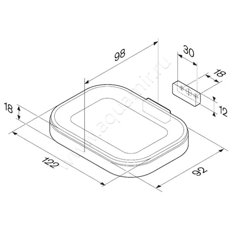 Мыльница подвесная AM.PM Func A8F34222 размеры