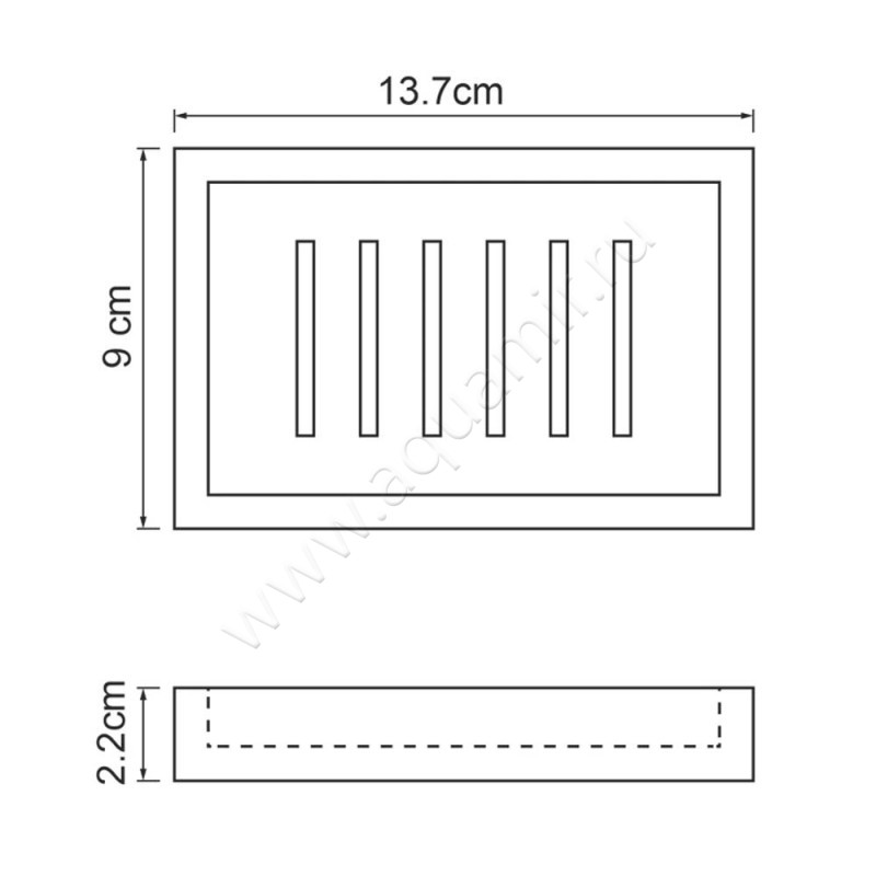 Мыльница настольная Wasserkraft Abens K3729 размеры