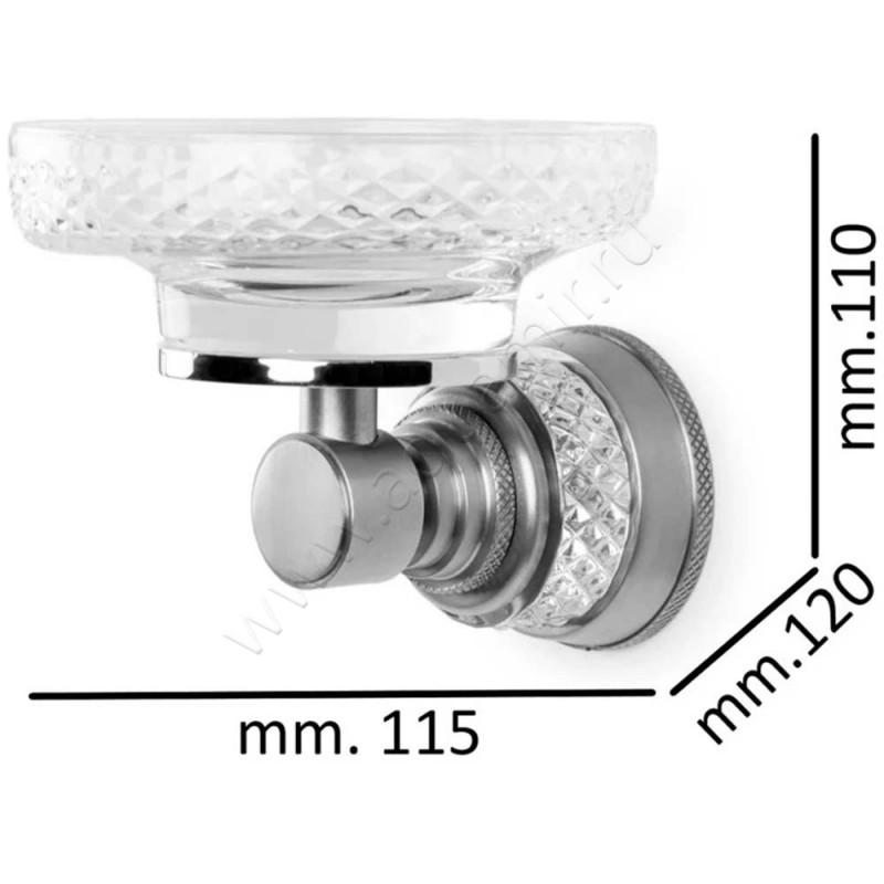 Мыльница подвесная Boheme Aura 10243CR размеры