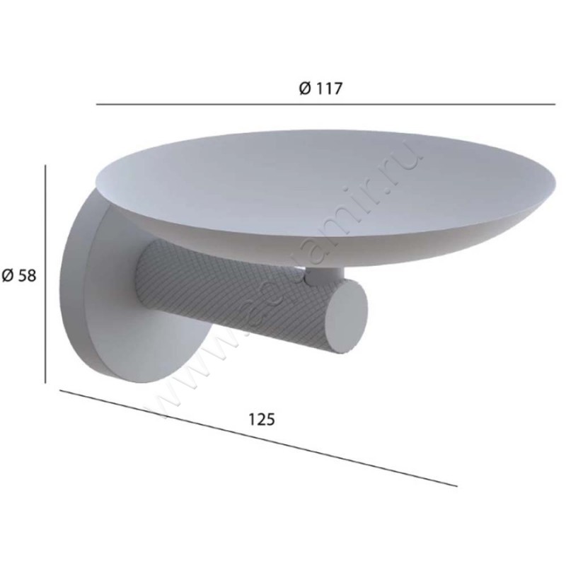 Мыльница подвесная Boheme Uno 10973NB размеры