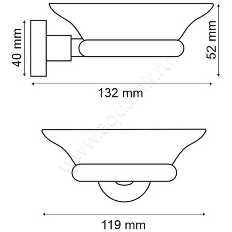 Мыльница подвесная Webert Rimini RI500101010 размеры