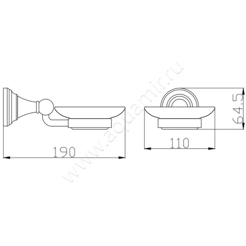 Мыльница подвесная Rav Slezak Morava MKA0300B размеры