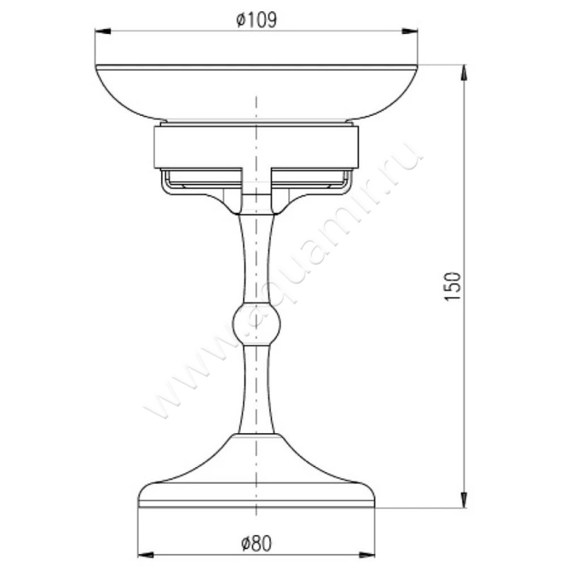 Мыльница настольная Rav Slezak Morava MKA0301CMAT размеры