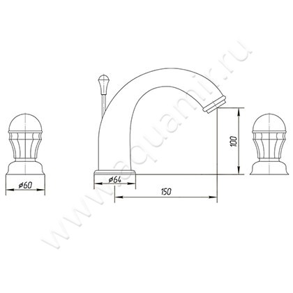 Смеситель для раковины Migliore Korona 27311 размеры