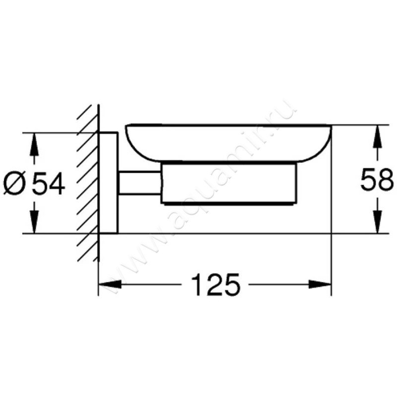 Мыльница подвесная Grohe Essentials 40444DC1 размеры