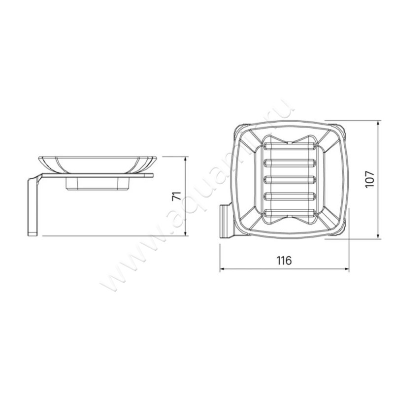 Мыльница подвесная Iddis Slide SLIGMG0I42 размеры