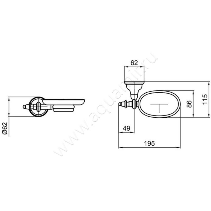 Мыльница подвесная Webert Armony AM500101010 размеры
