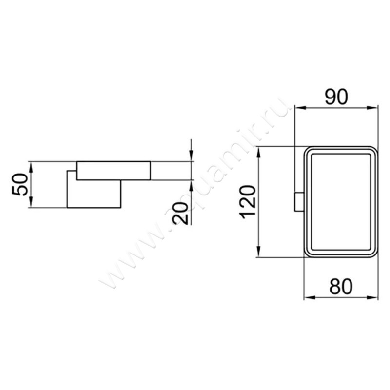 Мыльница подвесная Webert Living LV500101015 размеры