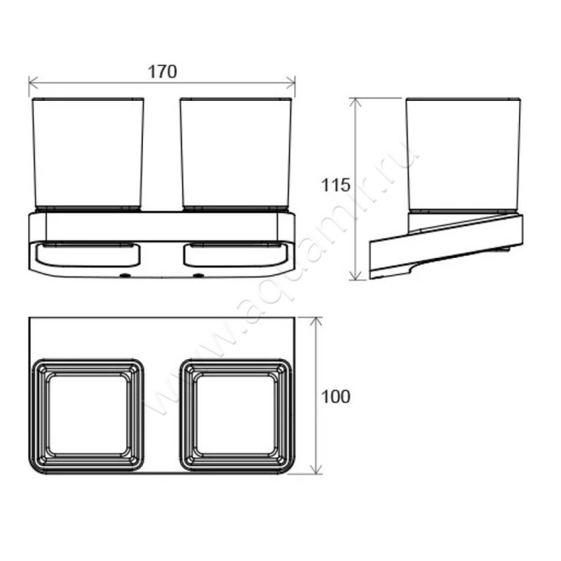 Стакан подвесной Ravak 10 X07P322 размеры