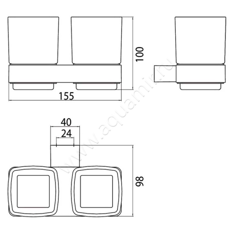 Стакан подвесной Emco Loft 052513300 размеры