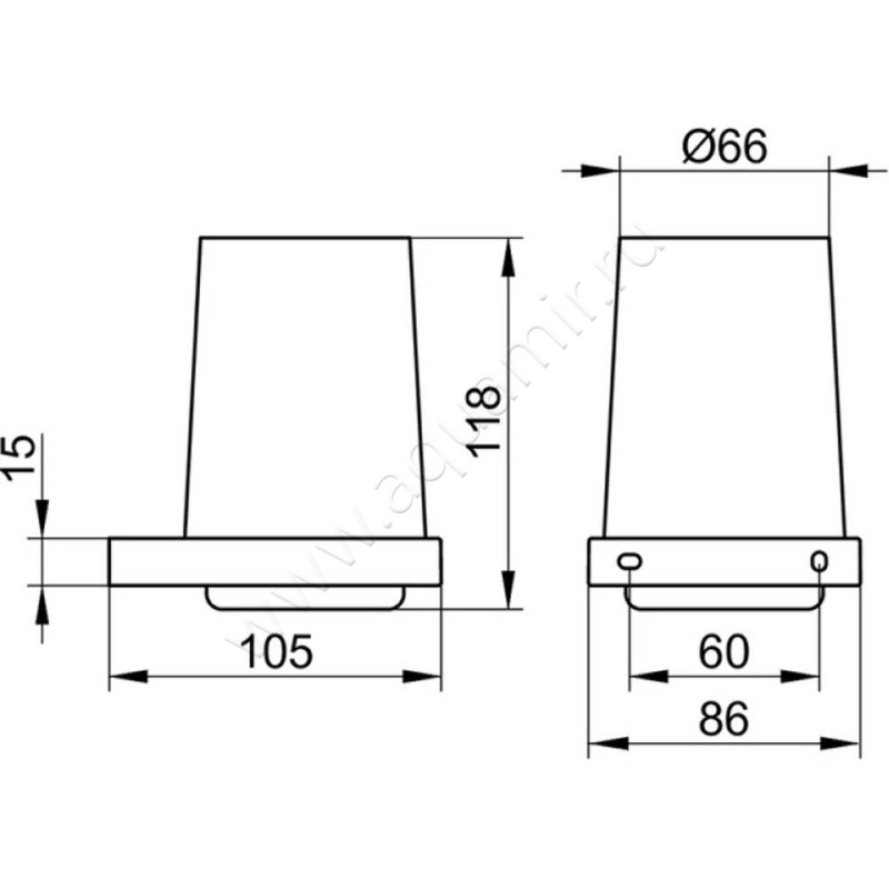 Стакан подвесной Keuco Edition 11 11150139000 размеры