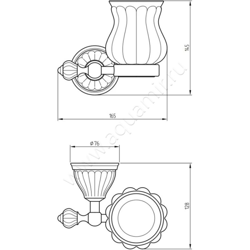 Стакан подвесной Migliore Olivia 17475 размеры