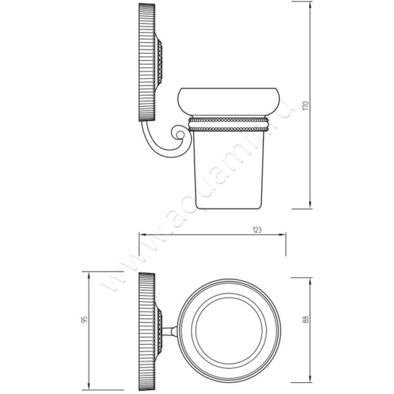 Стакан подвесной Migliore Monte Carlo 31516 размеры