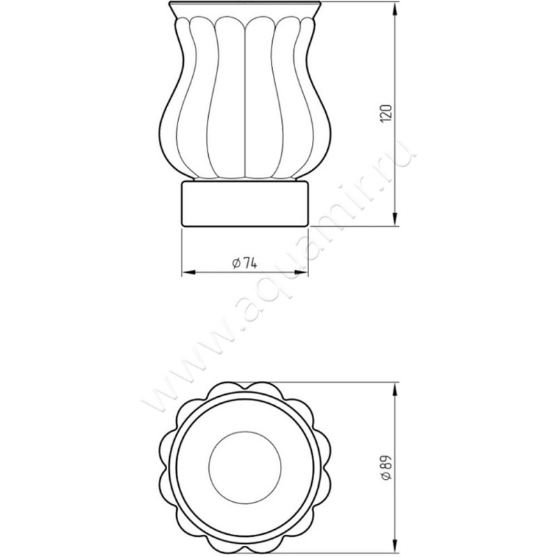Стакан настольный Migliore Olivia 17507 размеры