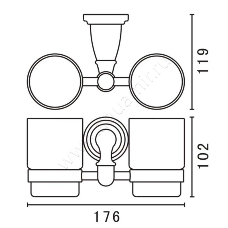 Стакан подвесной Art&Max Bianchi AME2602DCR размеры