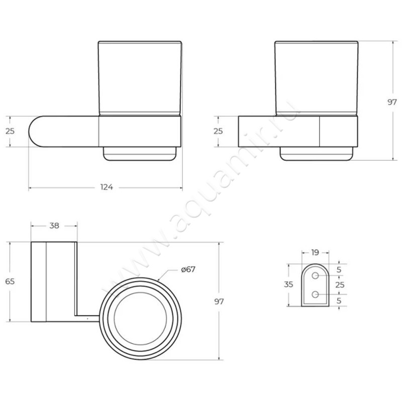 Стакан подвесной Cezares Stylus STYLUSTUMS01 размеры