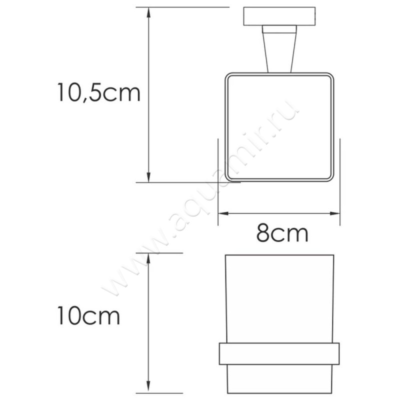 Стакан подвесной Wasserkraft Rhin K8728 размеры