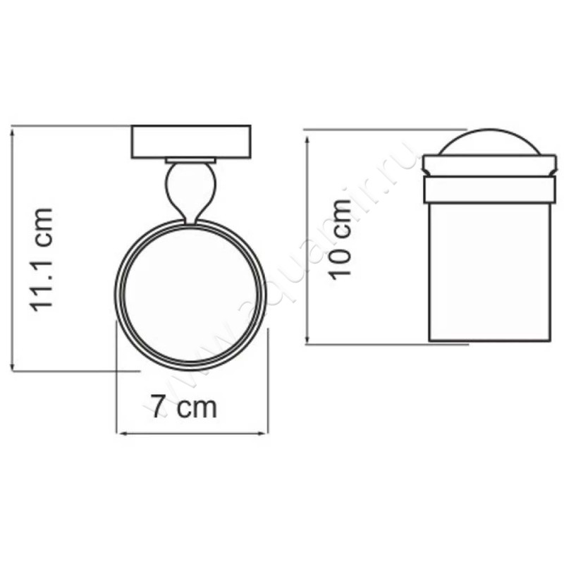 Стакан подвесной Wasserkraft Nau K7728 размеры